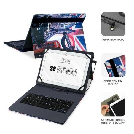 Funda con Teclado Subblim Keytab Pro USB England para Tablets de 10.1'-11' - Imagen 2