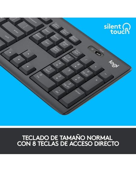 Teclado y Ratón Inalámbricos Logitech Silent Touch MK295/ Grafito - Imagen 2