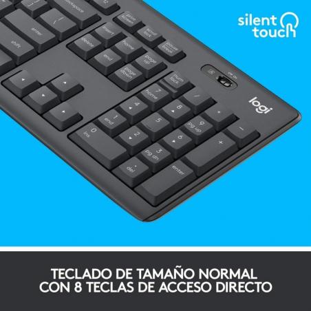 Teclado y Ratón Inalámbricos Logitech Silent Touch MK295/ Grafito - Imagen 2