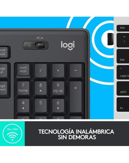 Teclado y Ratón Inalámbricos Logitech Silent Touch MK295/ Grafito - Imagen 3