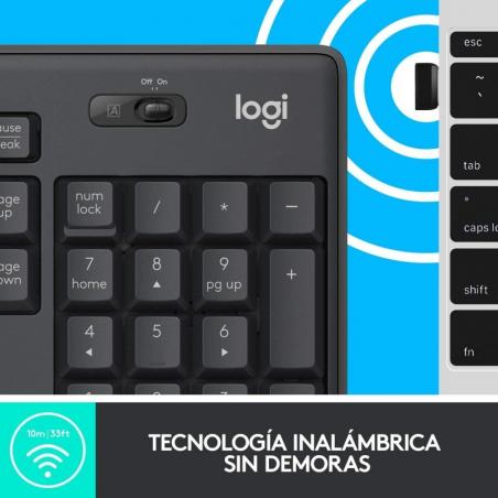 Teclado y Ratón Inalámbricos Logitech Silent Touch MK295/ Grafito - Imagen 3