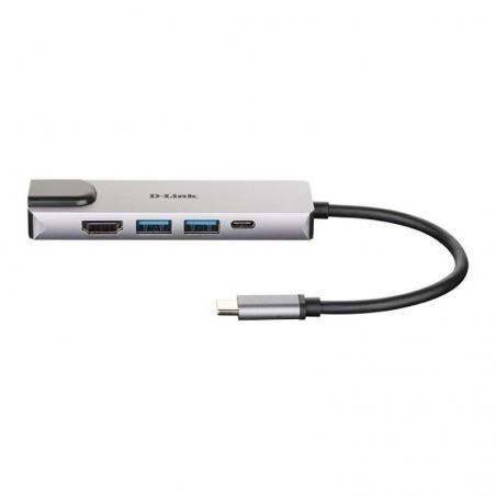 Docking USB 3.0 Tipo-C D-Link DUB-M520/ 2 Puertos USB/ 1 HDMI/ 1 RJ45/ 1 Thunderbolt/ Gris - Imagen 2