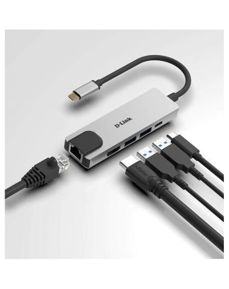 Docking USB 3.0 Tipo-C D-Link DUB-M520/ 2 Puertos USB/ 1 HDMI/ 1 RJ45/ 1 Thunderbolt/ Gris - Imagen 3