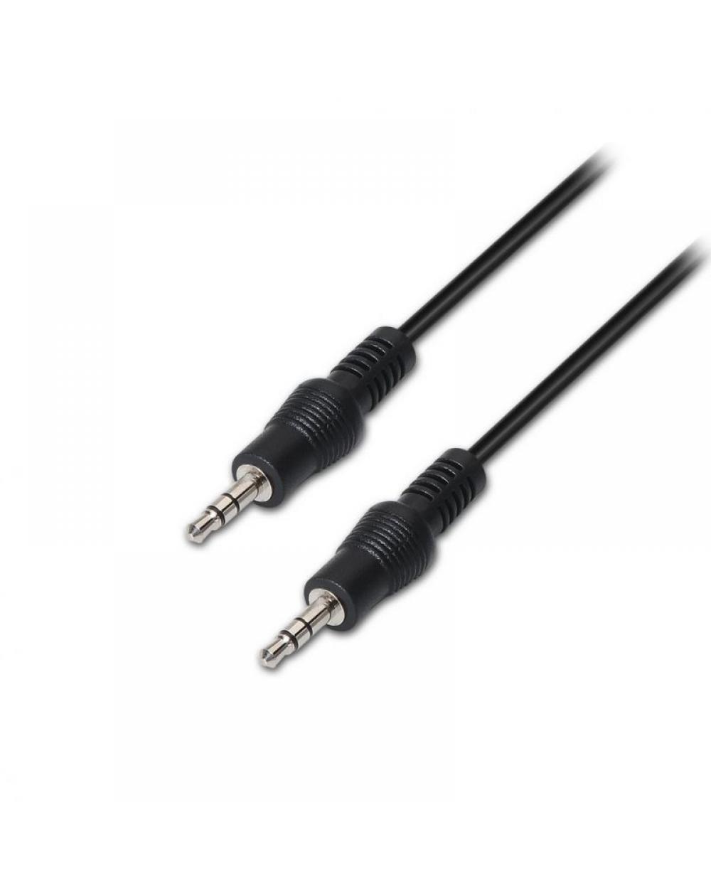 Cable Estéreo Aisens A128-0143/ Jack 3.5 Macho - Jack 3.5 Macho/ 3m/ Negro - Imagen 1