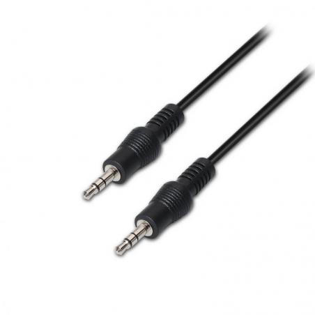 Cable Estéreo Aisens A128-0143/ Jack 3.5 Macho - Jack 3.5 Macho/ 3m/ Negro - Imagen 1