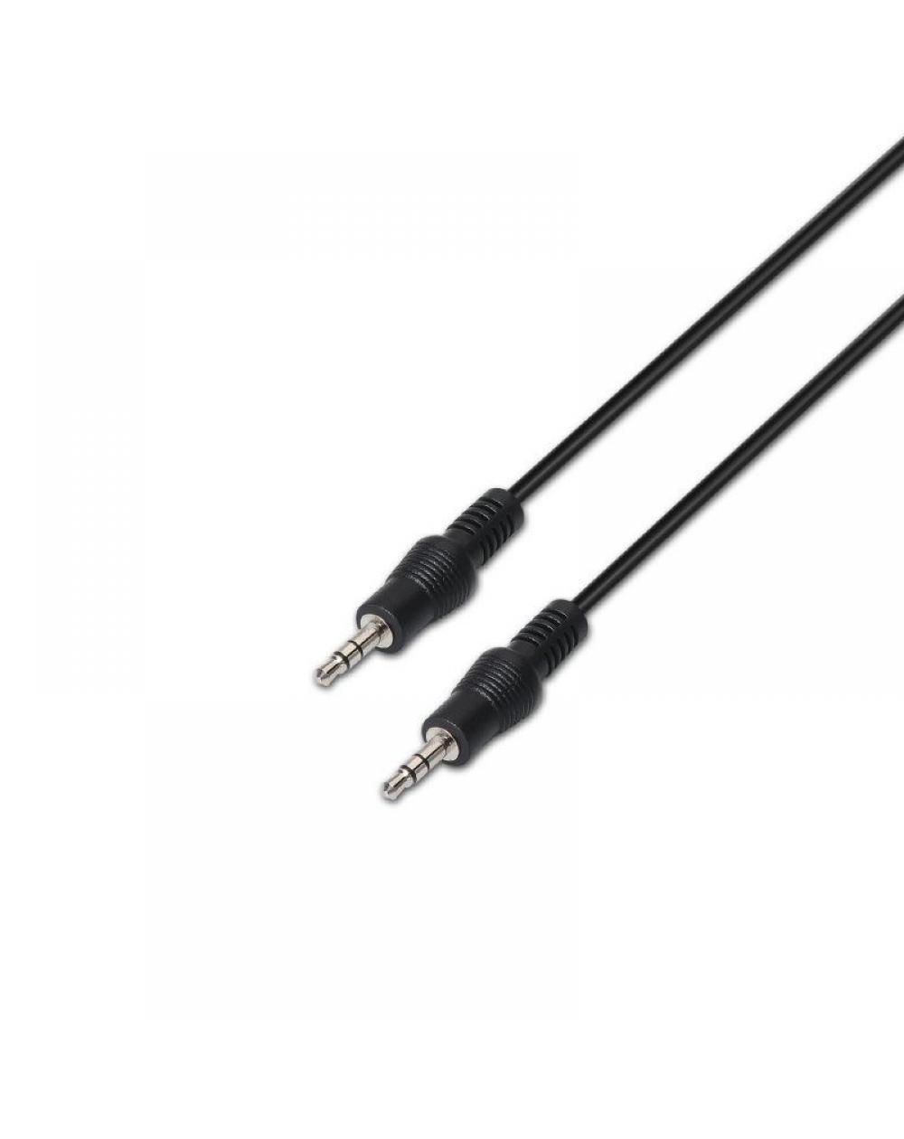 Cable Estéreo Aisens A128-0144/ Jack 3.5 Macho - Jack 3.5 Macho/ 10m/ Negro - Imagen 1