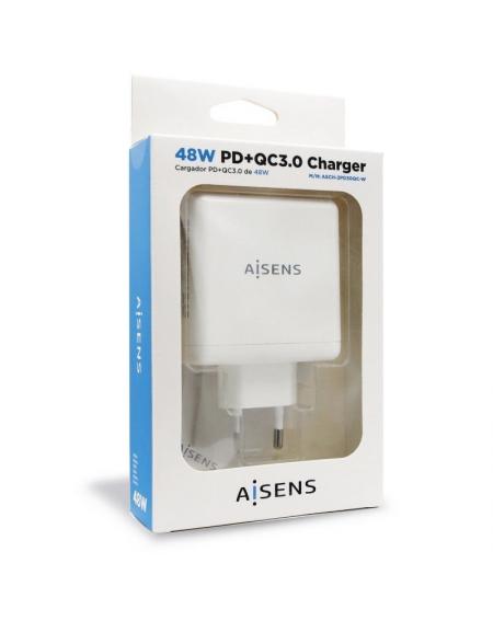 Cargador de Pared Aisens ASCH-2PD30QC-W/ 1xUSB Tipo-C/ 1x USB/ 48W - Imagen 3