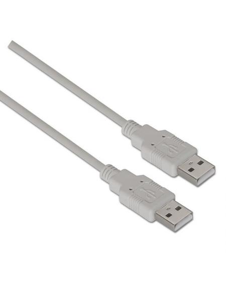 Cable USB 2.0  Aisens A101-0021/ USB Macho - USB Macho/ 1m/ Beige - Imagen 1