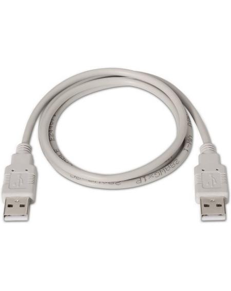 Cable USB 2.0  Aisens A101-0021/ USB Macho - USB Macho/ 1m/ Beige - Imagen 2