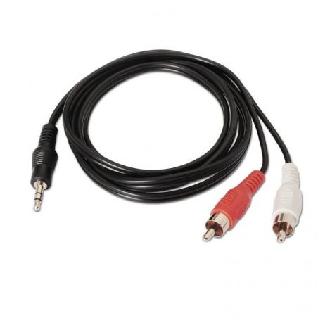 Cable Estéreo Aisens A128-0147/ Jack 3.5 Macho - 2x RCA Macho/ 1.5m/ Negro - Imagen 2