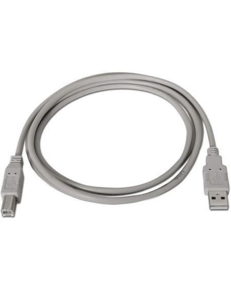 Cable USB 2.0 Impresora Aisens A101-0001/ USB Macho - USB Macho/ 1m/ Beige - Imagen 2
