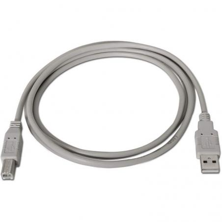 Cable USB 2.0 Impresora Aisens A101-0002/ USB Macho - USB Macho/ 1.8m/ Beige - Imagen 2