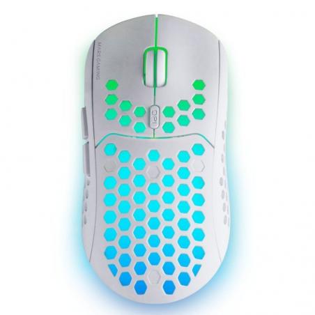 Ratón Gaming Inalámbrico Mars Gaming MMW3W/ Batería recargable/ Hasta 3200 DPI/ Blanco - Imagen 1