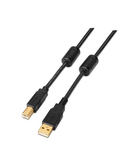 Cable USB 2.0 Impresora Aisens A101-0011/ USB Macho - USB Macho/ 5m/ Negro - Imagen 1