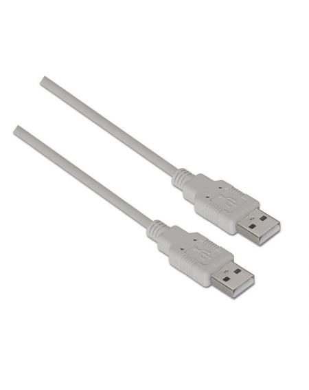 Cable USB 2.0 Aisens A101-0022/ USB Macho - USB Macho/ 2m/ Beige - Imagen 1