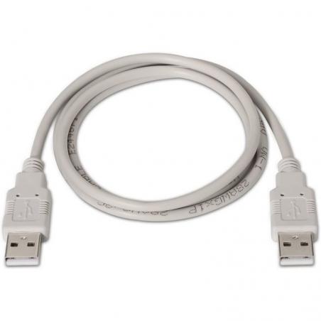 Cable USB 2.0 Aisens A101-0022/ USB Macho - USB Macho/ 2m/ Beige - Imagen 2