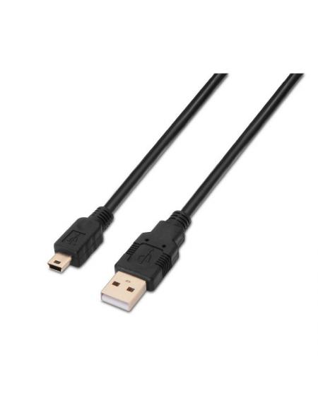 Cable USB 2.0 Aisens A101-0023/ USB Macho - USB Mini Macho/ 0.5m/ Negro - Imagen 1
