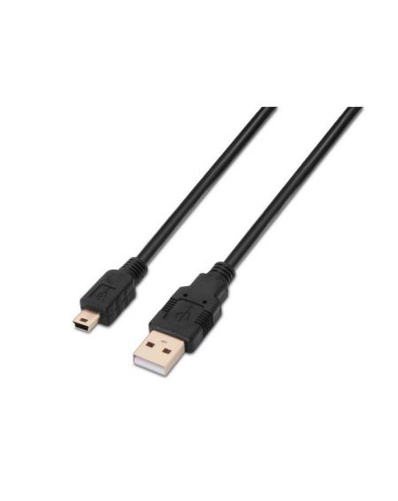 Cable USB 2.0 Aisens A101-0025/ USB Macho - USB Mini/ 1.8m/ Negro - Imagen 1