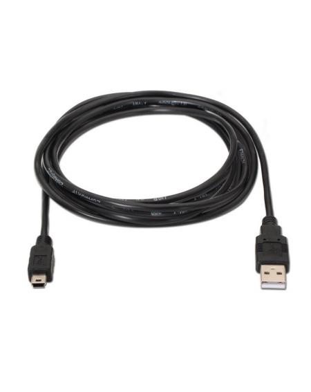 Cable USB 2.0 Aisens A101-0026/ USB Macho - USB Mini Macho/ 3m/ Negro - Imagen 2