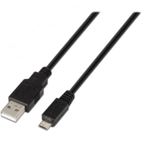 Cable USB 2.0 Aisens A101-0027/ USB Macho - MicroUSB Macho/ 80cm/ Negro - Imagen 1