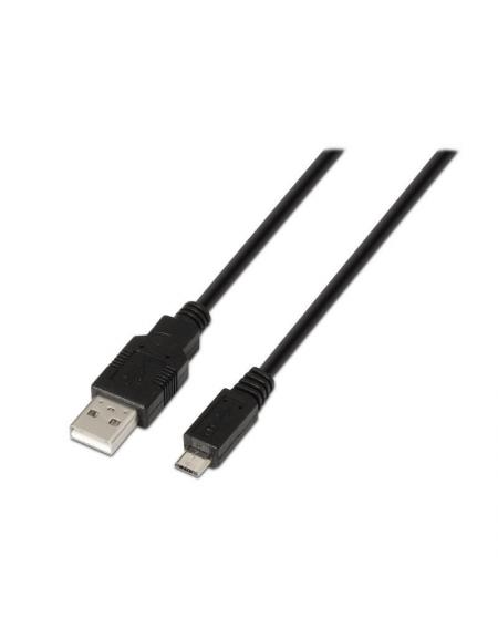 Cable USB 2.0 Aisens A101-0028/ USB Macho - MicroUSB Macho/ 1.8m/ Negro - Imagen 1