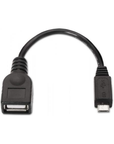 Cable USB 2.0 Aisens A101-0031/ MicroUSB Macho - USB Hembra/ 15cm/ Negro - Imagen 2