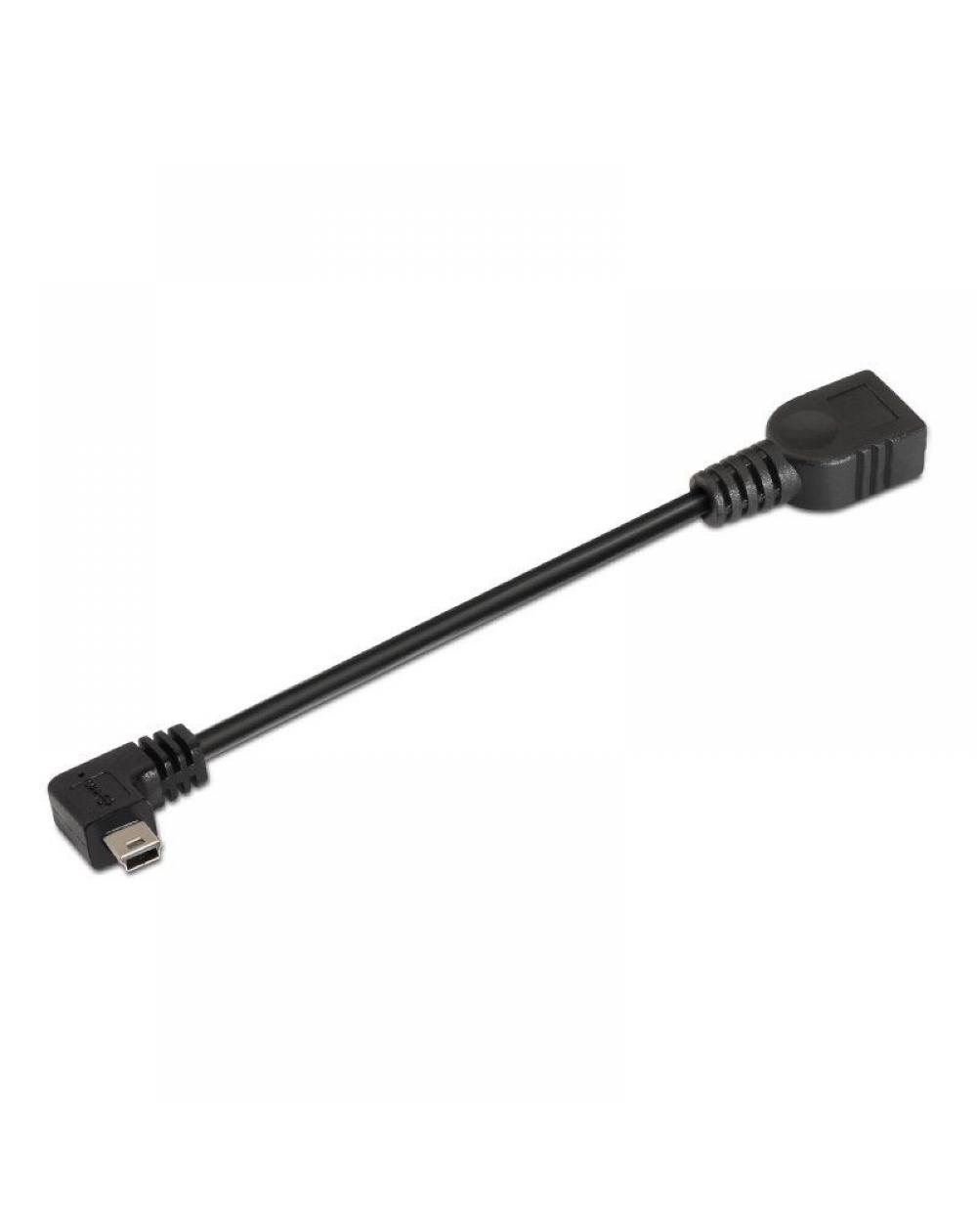 Cable USB 2.0 Aisens A101-0034/ MiniUSB Macho - USB Hembra/ 15cm/ Negro - Imagen 1