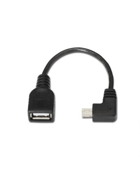 Cable USB 2.0 Aisens A101-0034/ MiniUSB Macho - USB Hembra/ 15cm/ Negro - Imagen 2