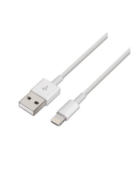 Cable Lightning Aisens A102-0035/ USB Macho - Lightning Macho/ 1m/ Blanco - Imagen 1