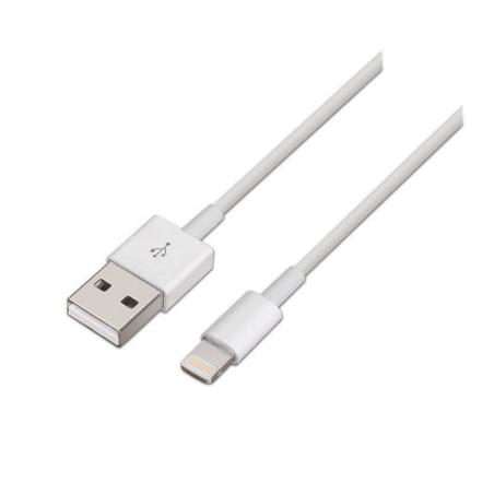 Cable Lightning Aisens A102-0035/ USB Macho - Lightning Macho/ 1m/ Blanco - Imagen 1