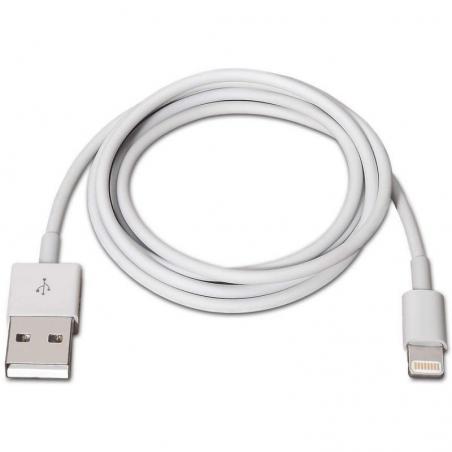 Cable Lightning Aisens A102-0035/ USB Macho - Lightning Macho/ 1m/ Blanco - Imagen 2