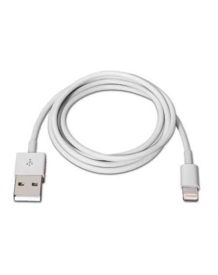 Cable Lightning Aisens A102-0036/ USB Macho - Lightning Macho/ 2m/ Blanco - Imagen 2