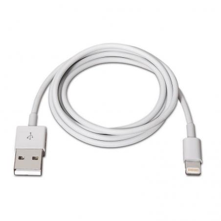 Cable Lightning Aisens A102-0036/ USB Macho - Lightning Macho/ 2m/ Blanco - Imagen 2