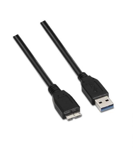 Cable USB 3.0 Aisens A105-0043/ USB Macho - MicroUSB Macho/ 1m/ Negro - Imagen 1