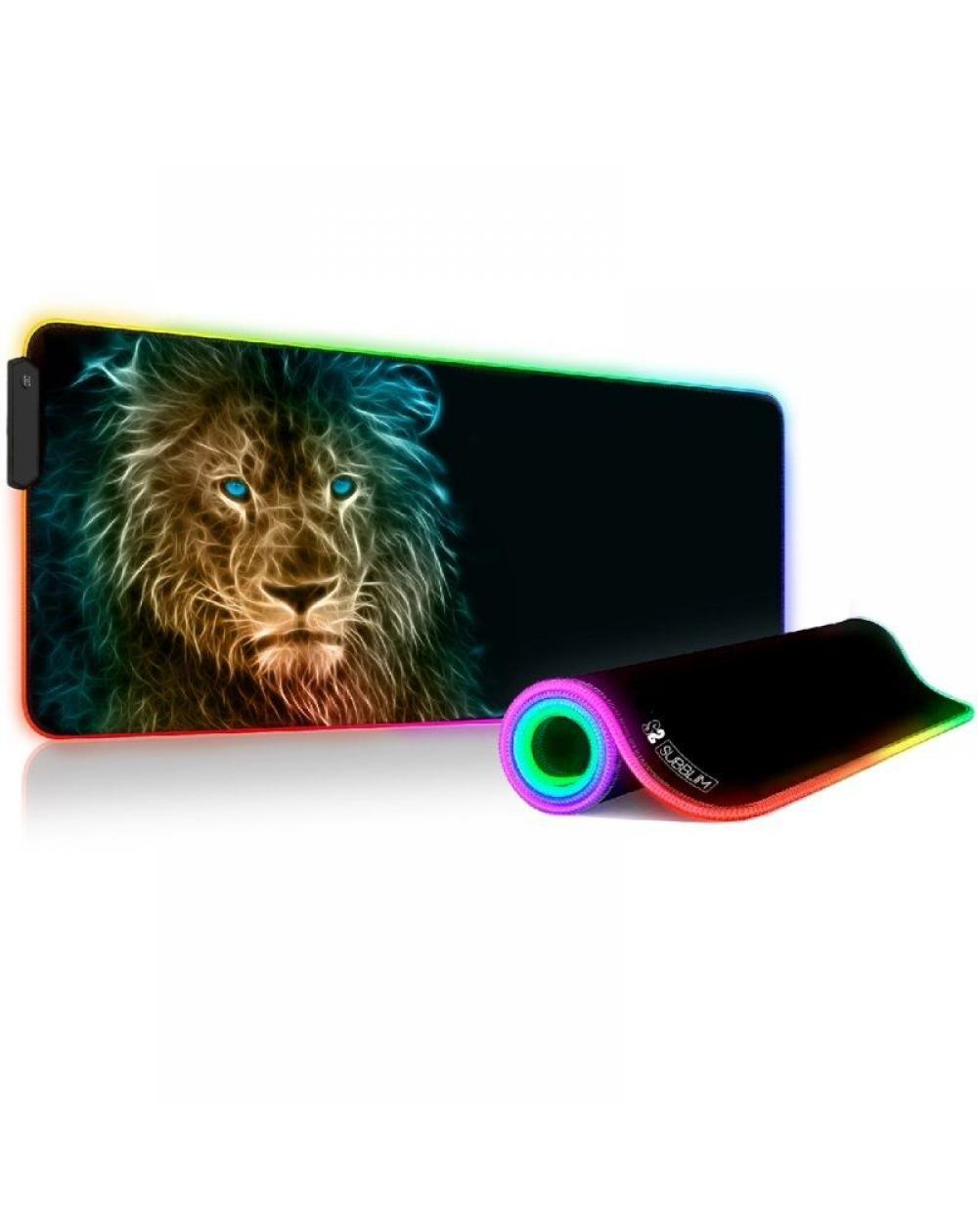 Alfombrilla Subblim SUBMP-02RGB10 LED RGB Lion XL/ 800 x 300 x 4 mm - Imagen 1