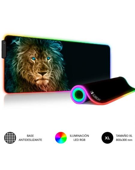 Alfombrilla Subblim SUBMP-02RGB10 LED RGB Lion XL/ 800 x 300 x 4 mm - Imagen 2