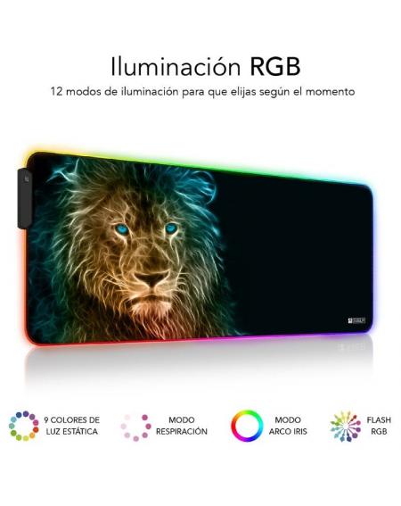 Alfombrilla Subblim SUBMP-02RGB10 LED RGB Lion XL/ 800 x 300 x 4 mm - Imagen 3