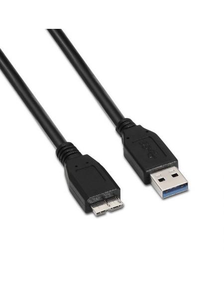 Cable USB 3.0 Aisens A105-0044/ USB Macho - MicroUSB Macho/ 2m/ Negro - Imagen 1