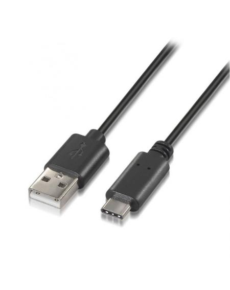 Cable USB 2.0 Tipo-C Aisens A107-0050/ USB Tipo-C Macho - USB Macho/ 0.5m/ Negro - Imagen 1