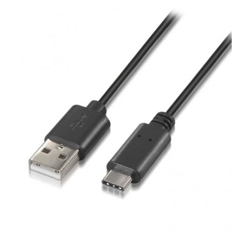 Cable USB 2.0 Tipo-C Aisens A107-0050/ USB Tipo-C Macho - USB Macho/ 0.5m/ Negro - Imagen 1