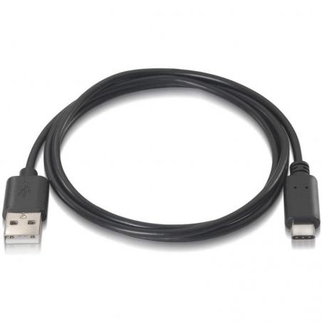 Cable USB 2.0 Tipo-C Aisens A107-0051/ USB Tipo-C Macho - USB Macho/ 1m/ Negro - Imagen 2