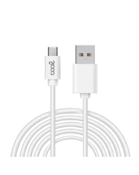 Cable USB Compatible COOL Universal TIPO-C (3 metros) Blanco 2.4 Amp - Imagen 1