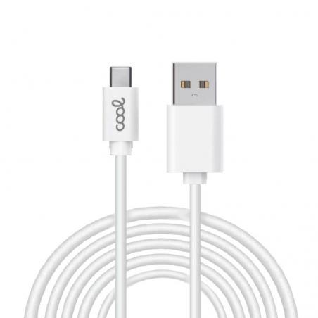 Cable USB Compatible COOL Universal TIPO-C (3 metros) Blanco 2.4 Amp - Imagen 1