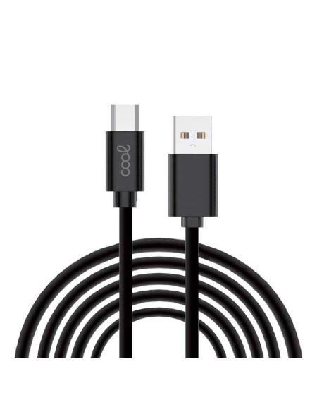Cable USB Compatible COOL Universal TIPO-C (3 metros) Negro 2.4 Amp - Imagen 1