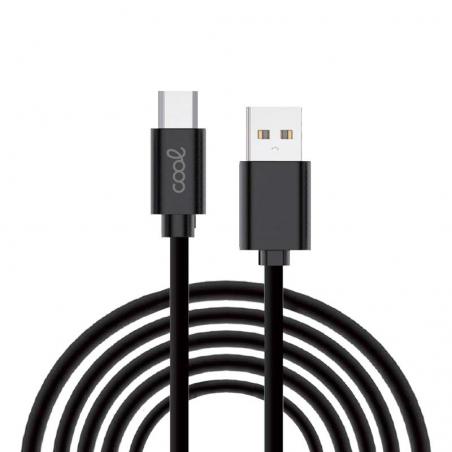 Cable USB Compatible COOL Universal TIPO-C (3 metros) Negro 2.4 Amp - Imagen 1