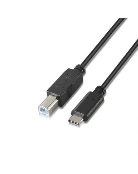 Cable USB 2.0  Impresora Aisens A107-0054/ USB Tipo-C Macho - USB Macho/ 2m/ Negro - Imagen 1