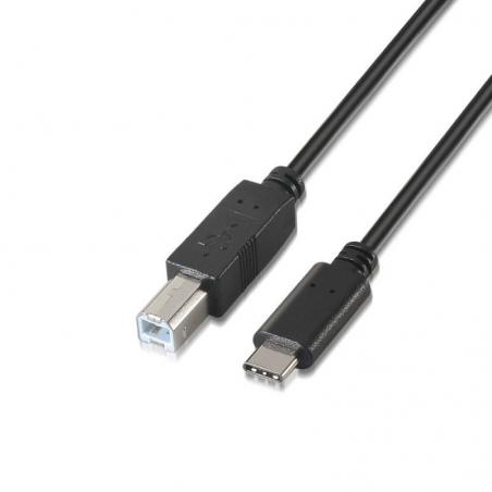 Cable USB 2.0  Impresora Aisens A107-0054/ USB Tipo-C Macho - USB Macho/ 2m/ Negro - Imagen 1