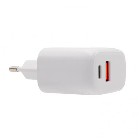 Cargador Red Universal Fast Charger (PD) Dual Tipo-C / USB COOL (20W) Blanco - Imagen 6