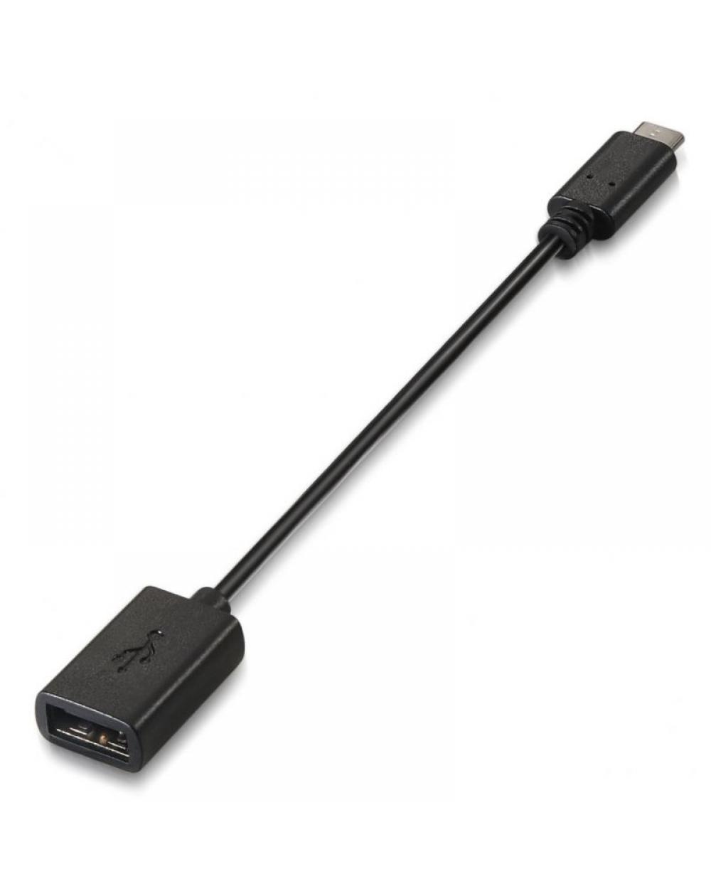 Cable USB 2.0 Aisens A107-0059/ USB Tipo-C Macho - USB Hembra/ 15cm/ Negro - Imagen 1