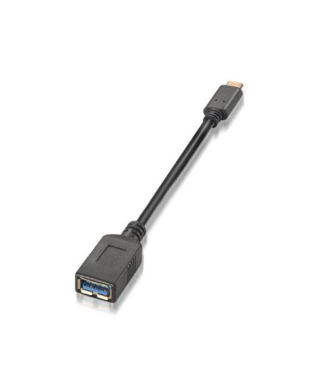 Cable USB 3.1 Aisens A107-0062/ USB Tipo-C Macho - USB Hembra/ 15cm/ Negro - Imagen 1